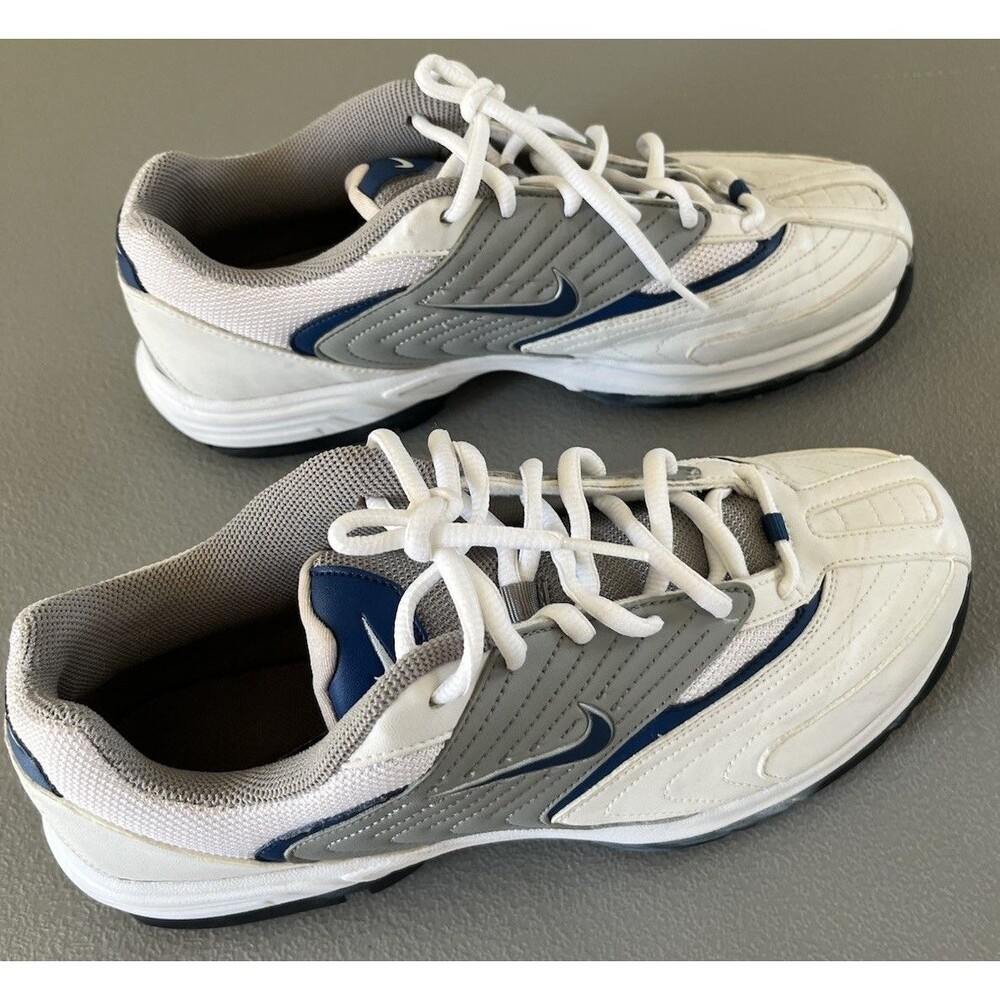 Nike Challenge Vintage Men’s Golf Shoes Spiked White Blue Gray Sz 8.5 Y2K Retro
